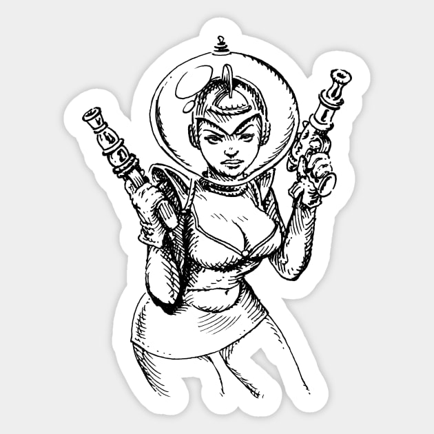 Space Girl Sticker by Abstract